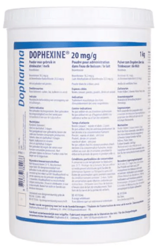 DOPHEXINE 20 mg/g prášek pro podání v pitné vodě nebo mléce